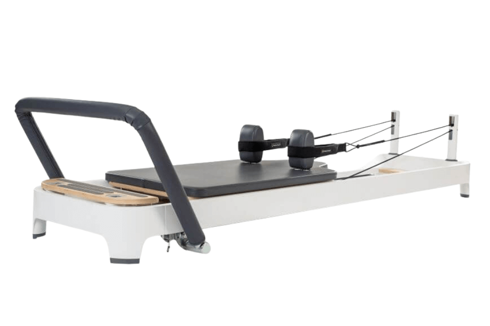 Allegro 2 Reformer – Modern Pilates Equipment Allegro 2 Reformer with EasySet footbar and SoftTouch Rope System.