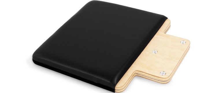 Classic maple wood base with padded upholstery for Contrology Reformers.