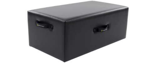 Standard Pilates box for reformer and mat exercises.