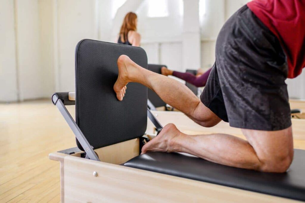 Jumpboard on Studio Reformer for Pilates exercises.