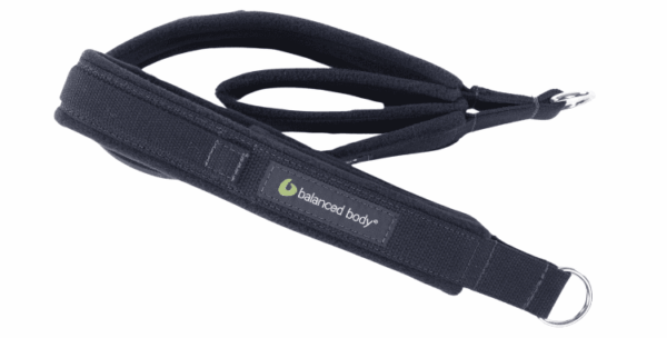 Balanced Body Tri Loops with D-ring on white background.