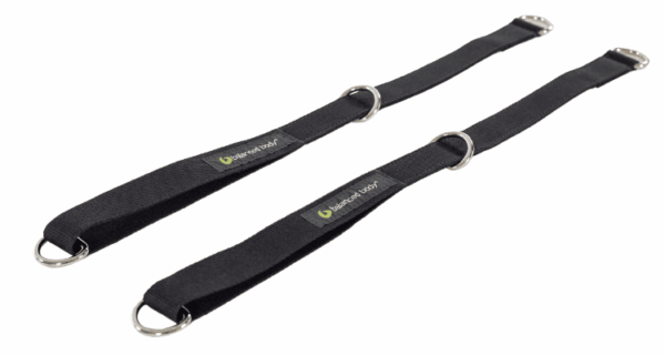 Triple D-Ring Cotton Loops for Pilates reformer training.