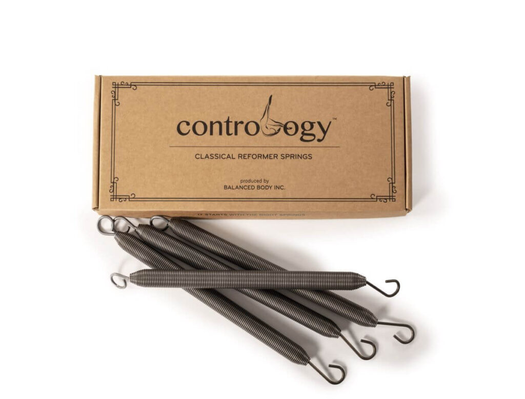 Contrology Reformer Springs with packaging from Balanced Body.