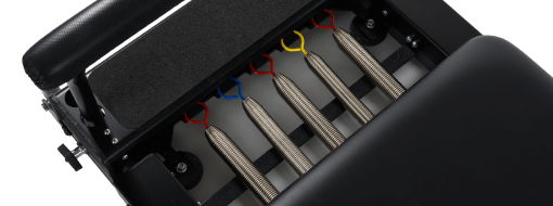 Close-up of Balanced Body's 5 Signature Springs System with varying resistances.
